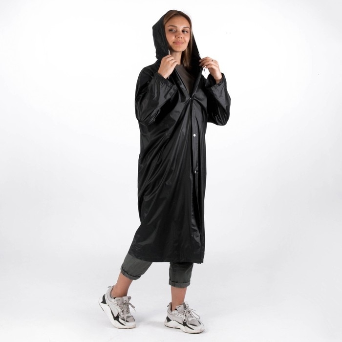 Дождевик взрослый плащ «ДождеWEEK», размер 42-48, 60 х 110 см, цвет чёрный Дождевик взрослый плащ «ДождеWEEK», размер 42-48, 60 х 110 см, цвет чёрный