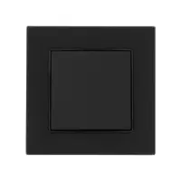 Выключатель TOT Matte Glass, 10 А, 1 клавиша, скрытый монтаж, стеклянная рамка, чёрный
