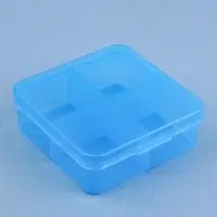 Таблетница, 7&times;6.7&times;2.4 см, 4 секции, цвет синий