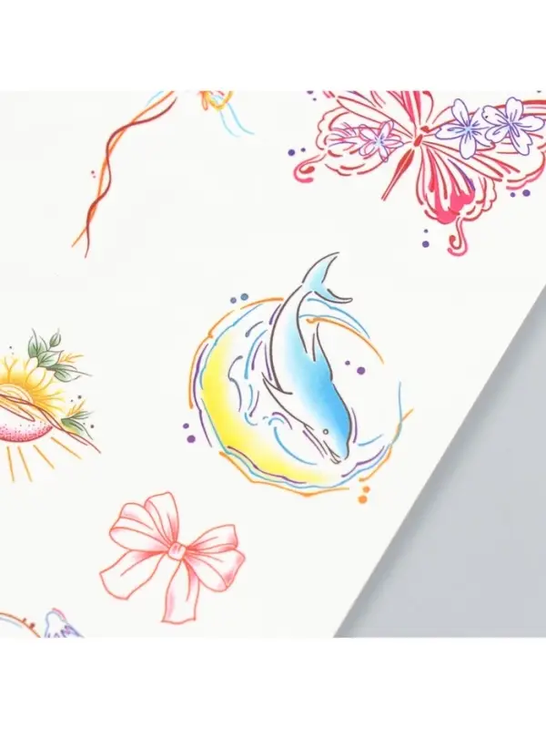 Переводные тату на тело цветные «Милые бабочки и дельфин», 18×11 см