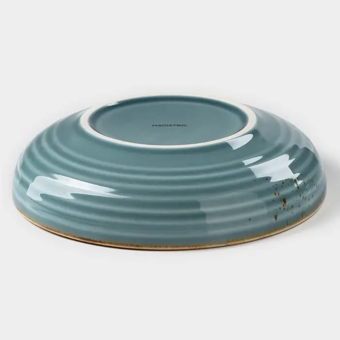 Тарелка глубокая Magistro &laquo;Церера&raquo;, 700 мл, d=18.5 см, фарфор, голубая