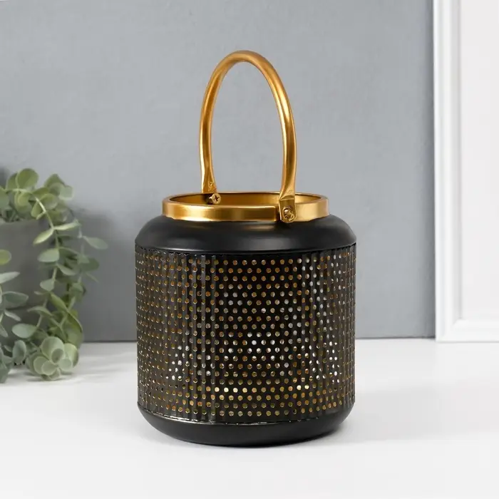 Металлический подсвечник-фонарь на 1 свечу &laquo;Зерно&raquo;, d=5 см, 15&times;15&times;17.5 см