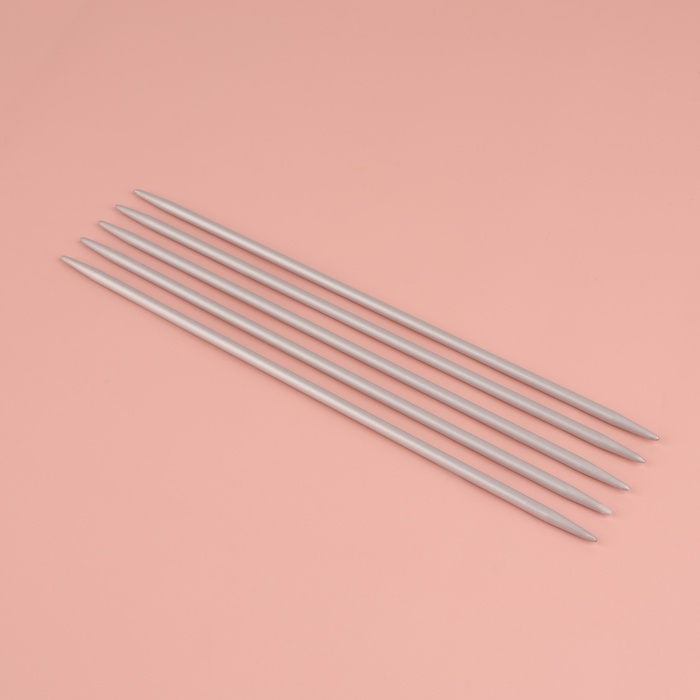 Спицы для вязания, чулочные, с тефлоновым покрытием, d = 4 мм, 20 см, 5 шт Спицы для вязания, чулочные, с тефлоновым покрытием, d = 4 мм, 20 см, 5 шт