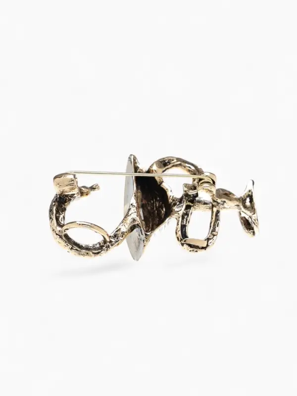 Брошь &laquo;Змея в геральдике&raquo;, медицина, цвет чернёное золото