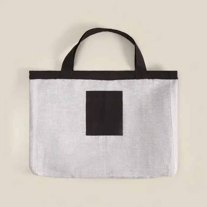 Сумка изо льна двухсторонняя SL HOME Linear bag, 67&times;35 см