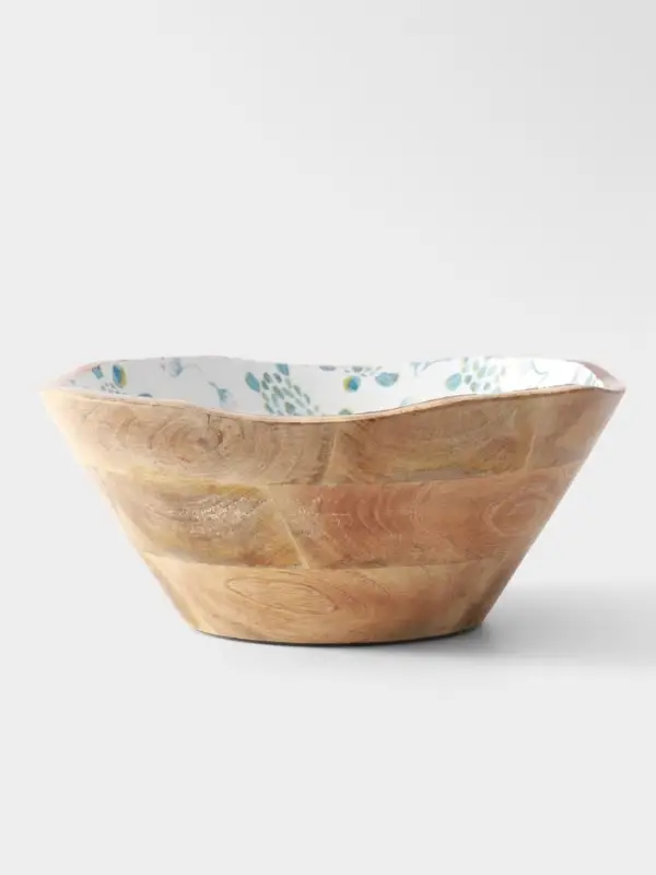 Салатник &laquo;Черепаха и цветы&raquo;, 29&times;29&times;11 см, дерево манго