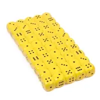 Кубики игральные, 2.5&times;2.5 см см, набор 50 шт., жёлтые