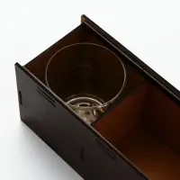 Стакан для виски "Непробиваемый" с пулей, в коробке с местом под бутылку, 250 мл