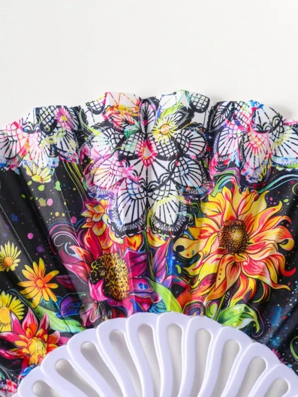 Веер складной &laquo;Подсолнухи и мехенди&raquo;, 22.5 см