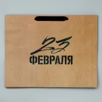 Пакет подарочный крафтовый, упаковка, &laquo;С 23 февраля&raquo;, L 40&times;31&times;11.5 см