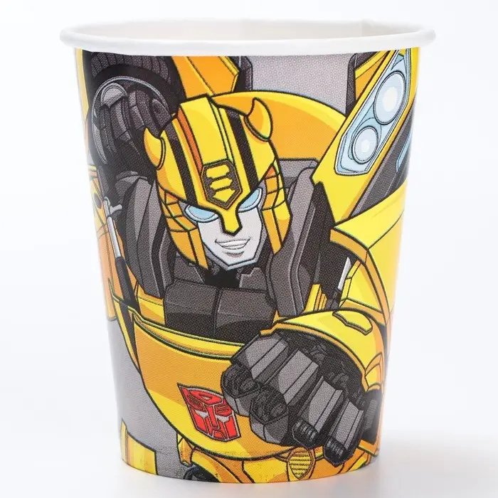 Стакан одноразовый бумажный &laquo;С Днем Рождения&raquo;, 250 мл, Трансформеры