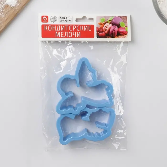 Набор форм для печенья Доляна «Ангелы», 2 шт, 14×13×2 см, цвет голубой Набор форм для печенья Доляна «Ангелы», 2 шт, 14×13×2 см, цвет голубой