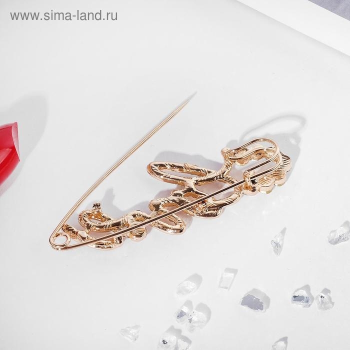 Булавка LOVE, 6 см, цвет белый в золоте Булавка LOVE, 6 см, цвет белый в золоте