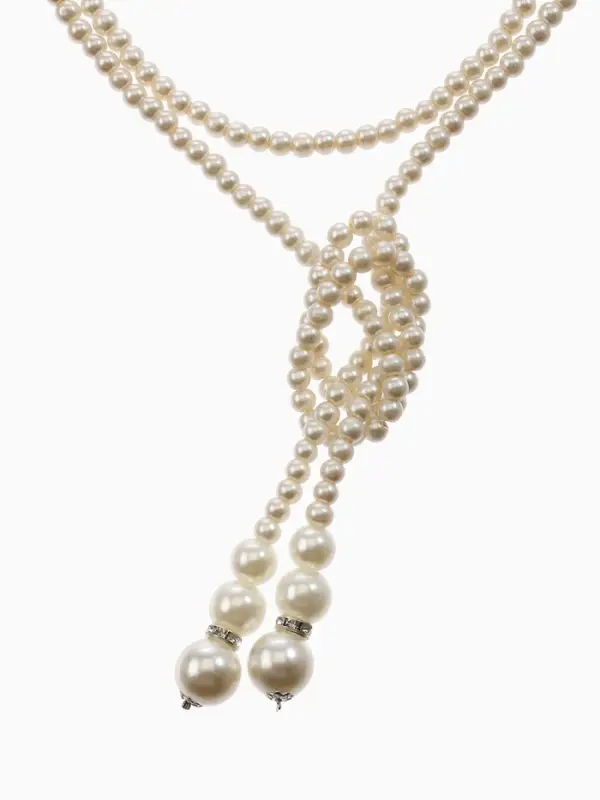 Бусы &laquo;Жемчуг&raquo;, узел, шар №2.6.8.10, цвет молочный, 60 см