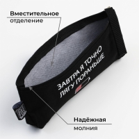 Пенал школьный текстильный «Лягу пораньше» Заряд, 20×8×3 см