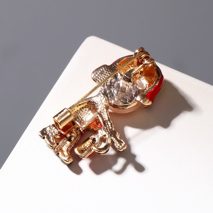 Брошь «Пожарный», цвет красно-жёлтый в золоте Брошь «Пожарный», цвет красно-жёлтый в золоте