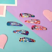 Невидимка для волос "Селена" (набор 6 шт) абстракция, 4,5 см