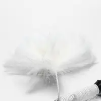 Дразнилка - удочка &laquo;Меховой пушок на трех резинках&raquo;, на деревянной палочке, цвет МИКС