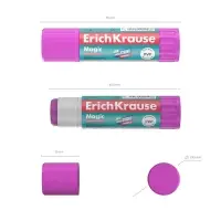 Клей-карандаш, ErichKrause Magic, PVP, с цветным индикатором, 15 г