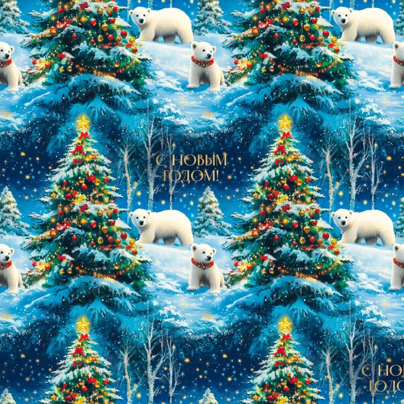 Бумага упаковочная для сувен. продукции с рисунком, 80г/м2 100х70 арт.95221