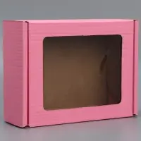 Коробка подарочная сборная с окном, упаковка, «Розовый», 27 х 10 х 21 см Коробка подарочная сборная с окном, упаковка, «Розовый», 27 х 10 х 21 см
