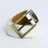 Ремень женский с винтом, 110&times;2.5 см, пряжка металл, золотистая, белый