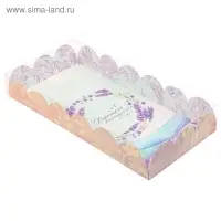Коробка для печенья, кондитерская упаковка с пластиковой крышкой, «Хорошего настроения», 21 х 10.5 х 3 см