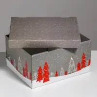 Коробка подарочная новогодняя складная &laquo;Новогоднее поздравление&raquo;, 31&times;25.5&times;16 см, Новый год