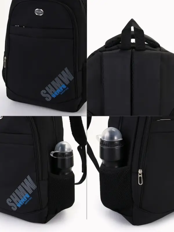 Рюкзак молодёжный, 4 кармана, 35&times;16&times;50 см, чёрный