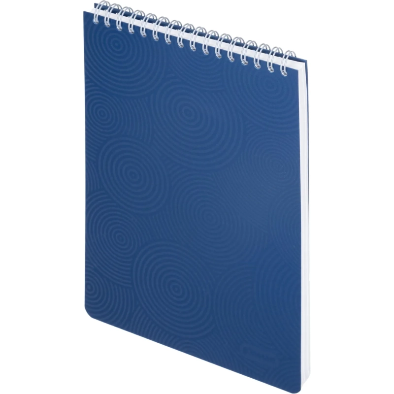 Блокнот Комус на спирали, синий, А5, 80л, клетка