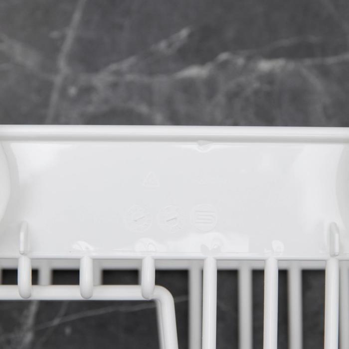 Держатель подвесной на присосках Helper, 23,6×12,5×7,9 см, пластик, цвет белый Держатель подвесной на присосках Helper, 23,6×12,5×7,9 см, пластик, цвет белый