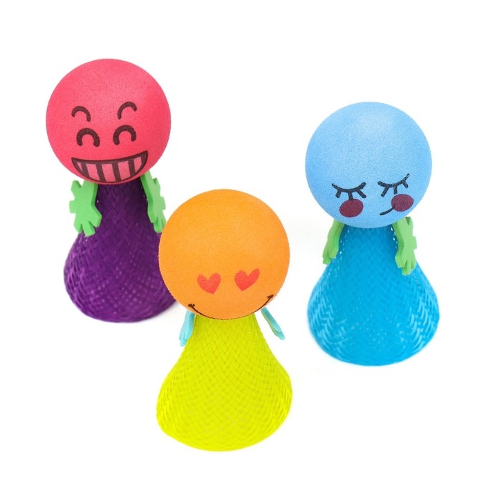 Игрушка для кошек  Игрушка для кошек "Пружинистый смайл", 4 см, микс цветов