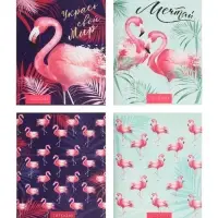 Тетрадь 96 листов в клетку, Calligrata &laquo;Фламинго&raquo;, МИКС