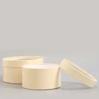 Набор подарочных коробок 2 в 1 круглых, сливочная, с окном, 21&times;11 - 18&times;10 см