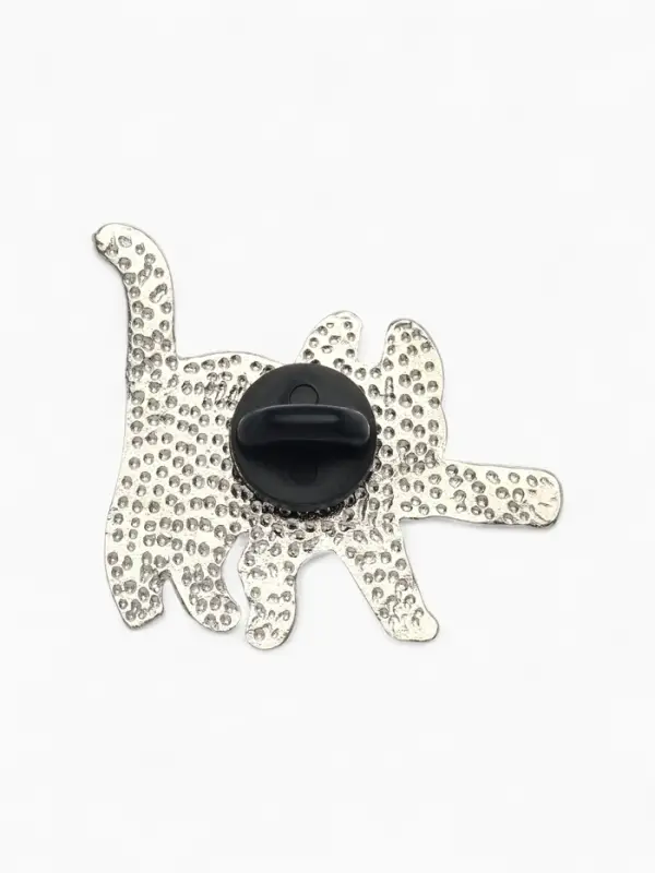 Значок «Кот» охотник, цвет чёрный в серебре Значок «Кот» охотник, цвет чёрный в серебре