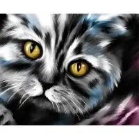 Алмазная мозаика с полным заполнением на холсте &laquo;Кот&raquo;, 15&times;21 см