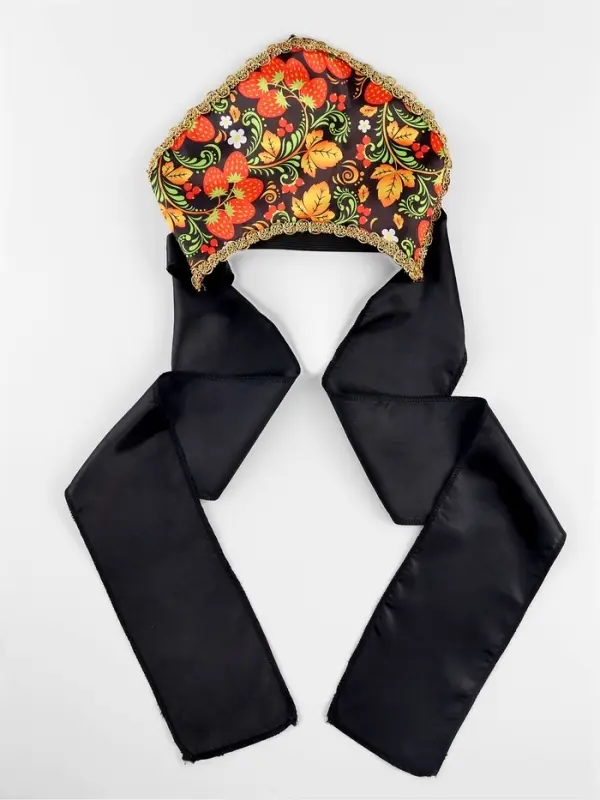 Карнавальный кокошник  Карнавальный кокошник "Русские узоры" цвет черный