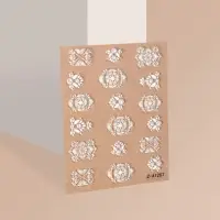 Наклейки для ногтей «3D узоры», объёмные, белые