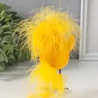 Сувенир полистоун "Цыплёнок с хохолком, с цветочком" 6,5х5х11,5 см