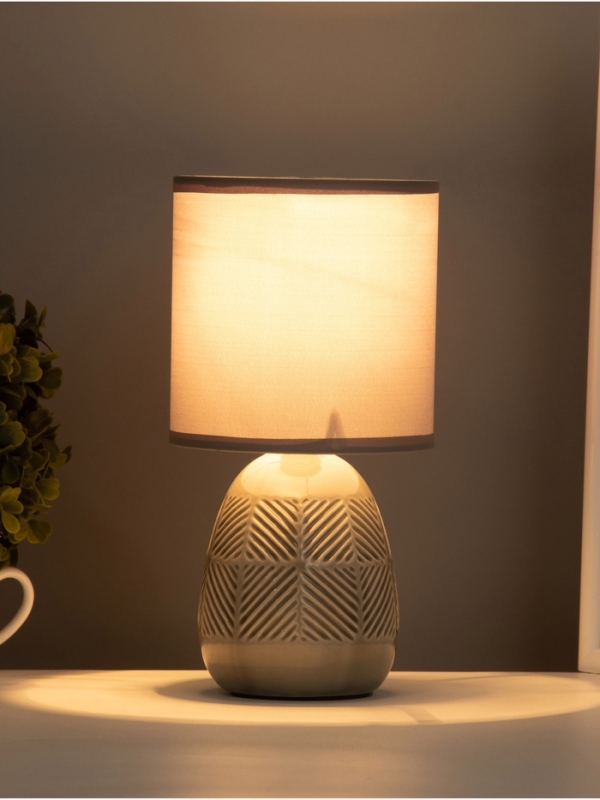 Лампа настольная Лампа настольная "Ретушь" 40Вт Е14 серый 12х12х24см