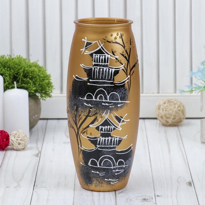 Ваза Ваза "Шайхан" роспись на крашеном стекле, d-7; 10х23 см