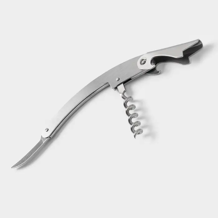 Штопор для вина складной Доляна Steel, h=11 см, серебристый