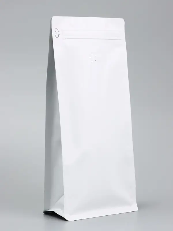 Пакет восьмишовный с отрывным замком, белый, матовый, 34×15 + 7.5 см