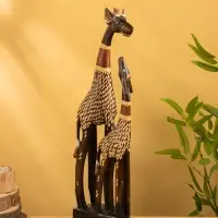 Сувенир "Жирафы" дерево 18х10х60 см, цв. коричневый