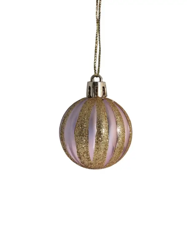 Ёлочные игрушки &laquo;Гламурный МИКС&raquo;, шары новогодние, d=4 см, набор 35 шт., золотисто-розовый