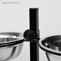 Подставка с мисками, 2&times;1.5 л, высота 50 см, разборная, чёрная