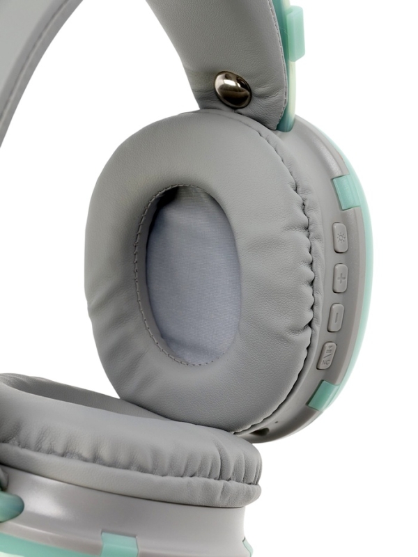 Наушники полноразмерные Mybit W-33, RGB подсветка, BT5.3, 800 мАч, Type-C, зелёные