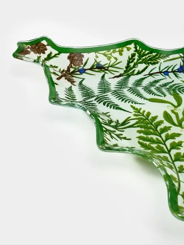 Блюдо сервировочное ёлочка Блюдо сервировочное ёлочка "Еловые ветки" 24,5х24,7х2 см
