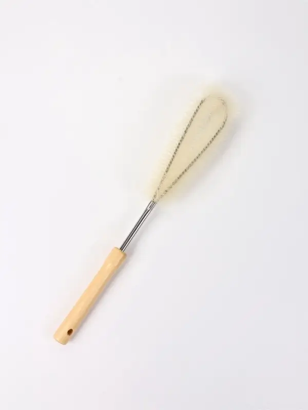 Ерш для бутылей, 40&times;8&times;4 см, форма кольцо, бамбуковая ручка, ворс бежевый