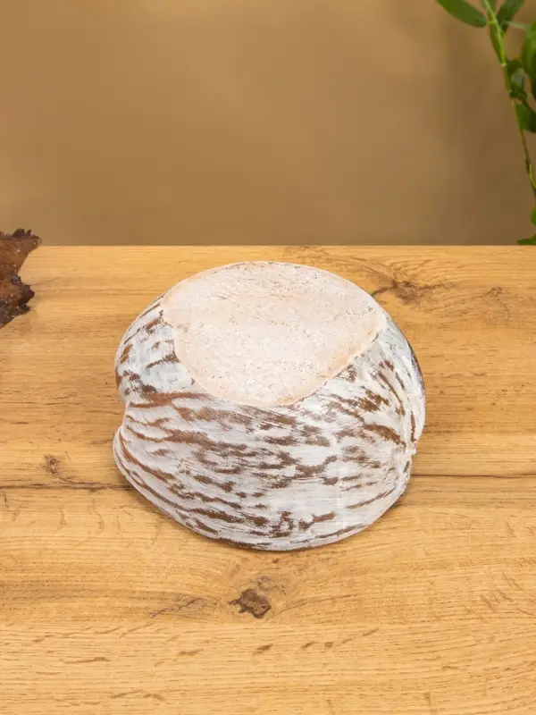 Свеча в кокосе, 20х20х7 см, цв. белый